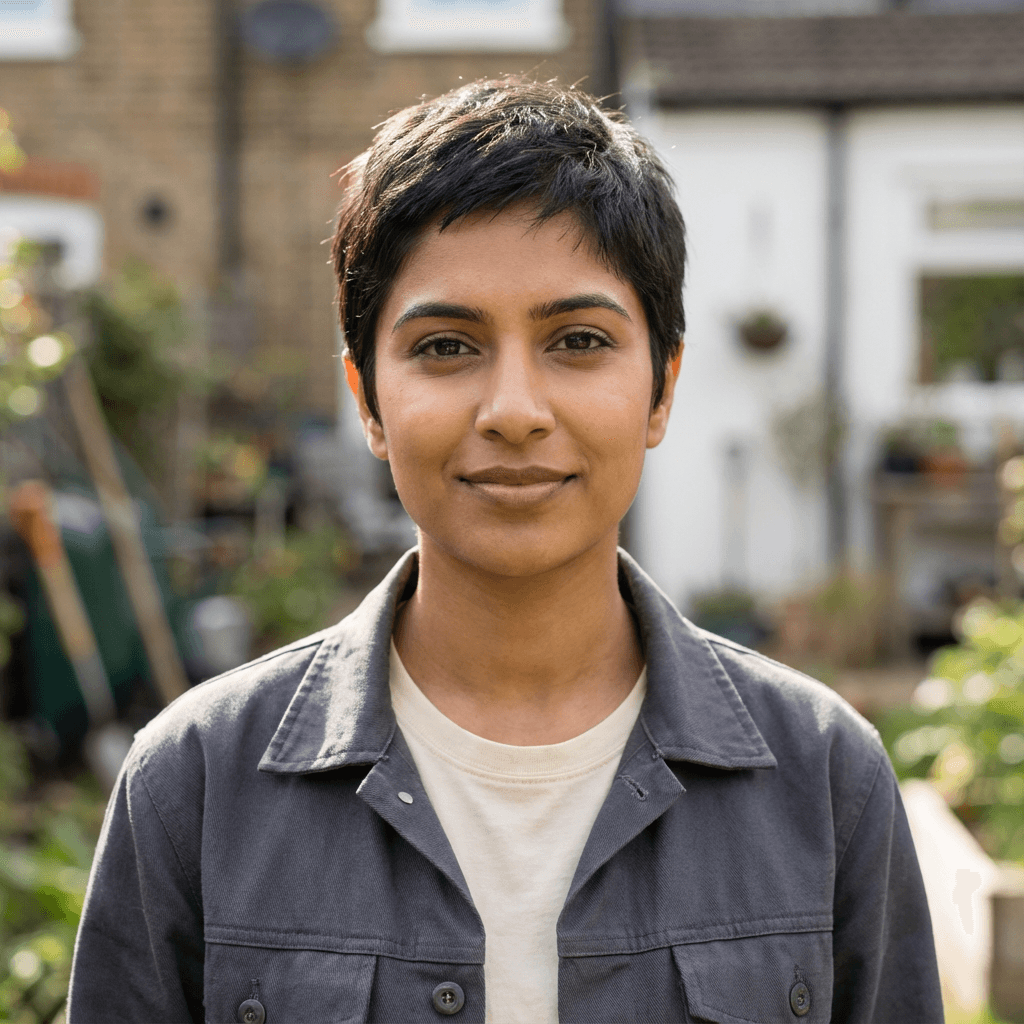 Priya Sharma, freelance stylist, in her workspace